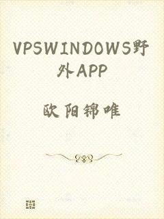 VPSWINDOWS野外APP