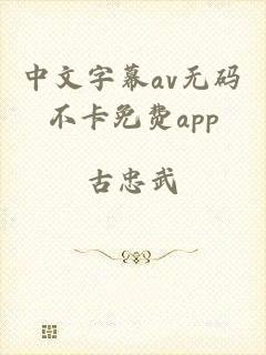 中文字幕av无码不卡免费app