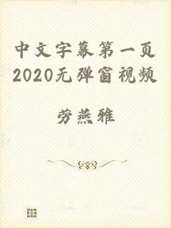 中文字幕第一页2020无弹窗视频