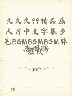 久久久99精品成人片中文字幕多毛BGMBGMBGM胖在线