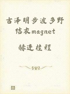 吉泽明步波多野结衣magnet